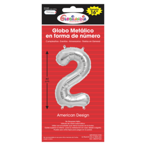 Globo en forma de número tamaño 16
