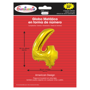 Globo en forma de número tamaño 30