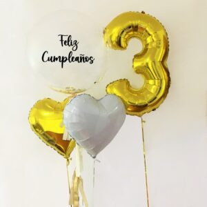 Bouquet Número Edad 3 años y Burbuja GB1172